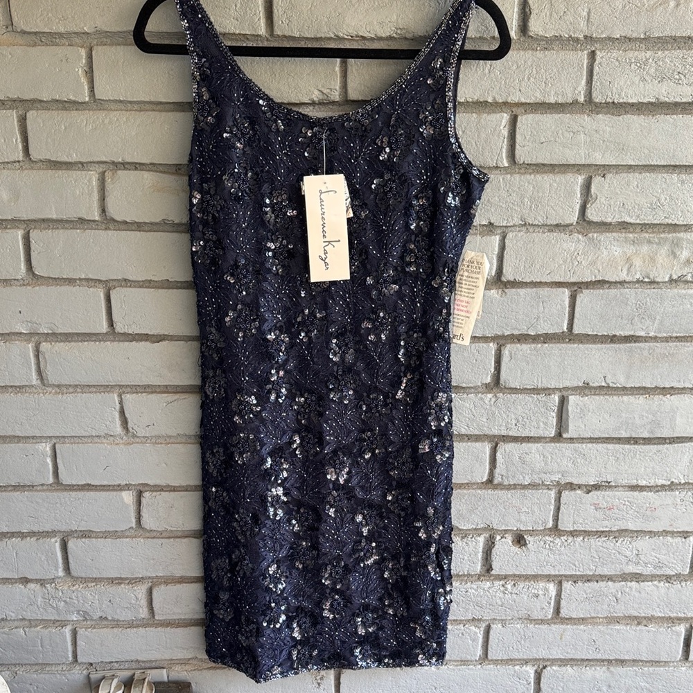 Lawrence Kazar Navy Sequin Dress